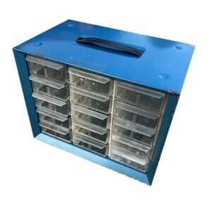 Vintage 15 Drawer AKRO-MILS Metal Hardware Cabinet Organizer Storage USA